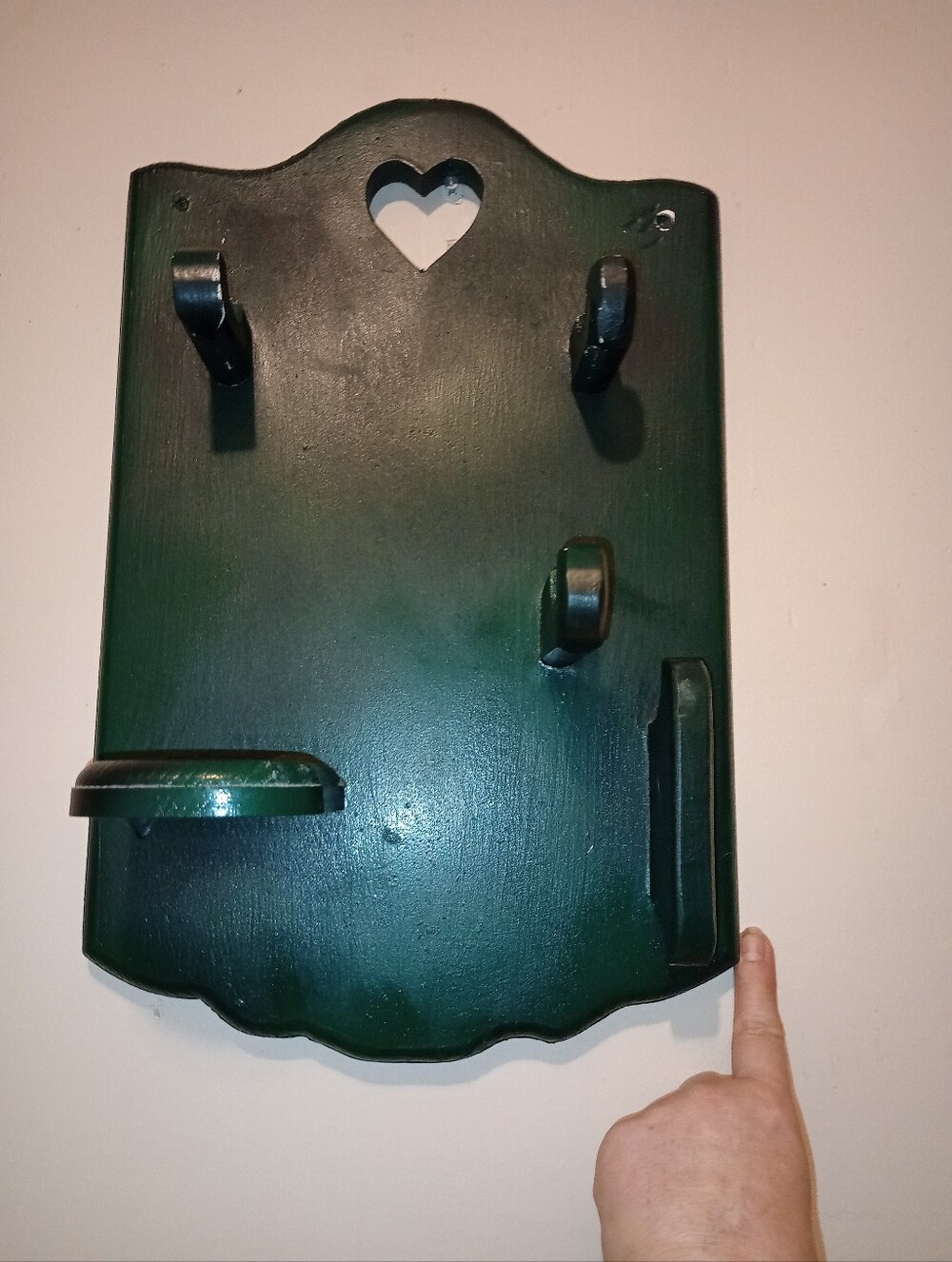 Green Wooden Wall Hair Styling Tools Organizer Rack - Unbranded